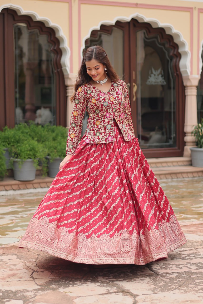 Premium Designer Sequins Embroidered Readymade Co-ord Set – Maroon ClothsVilla