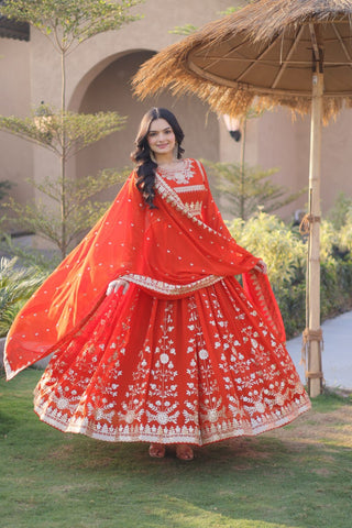 Premium Georgette Embroidered Gown ClothsVilla