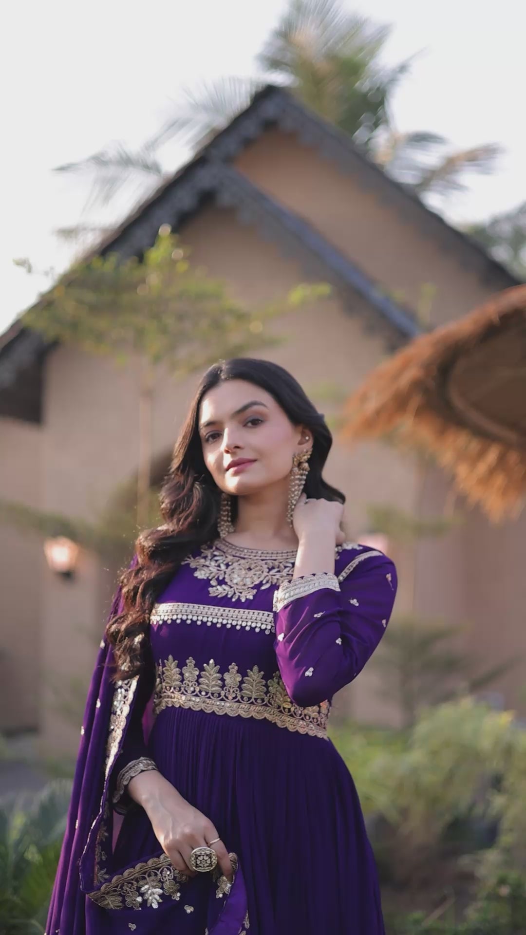 Premium Georgette Embroidered Gown