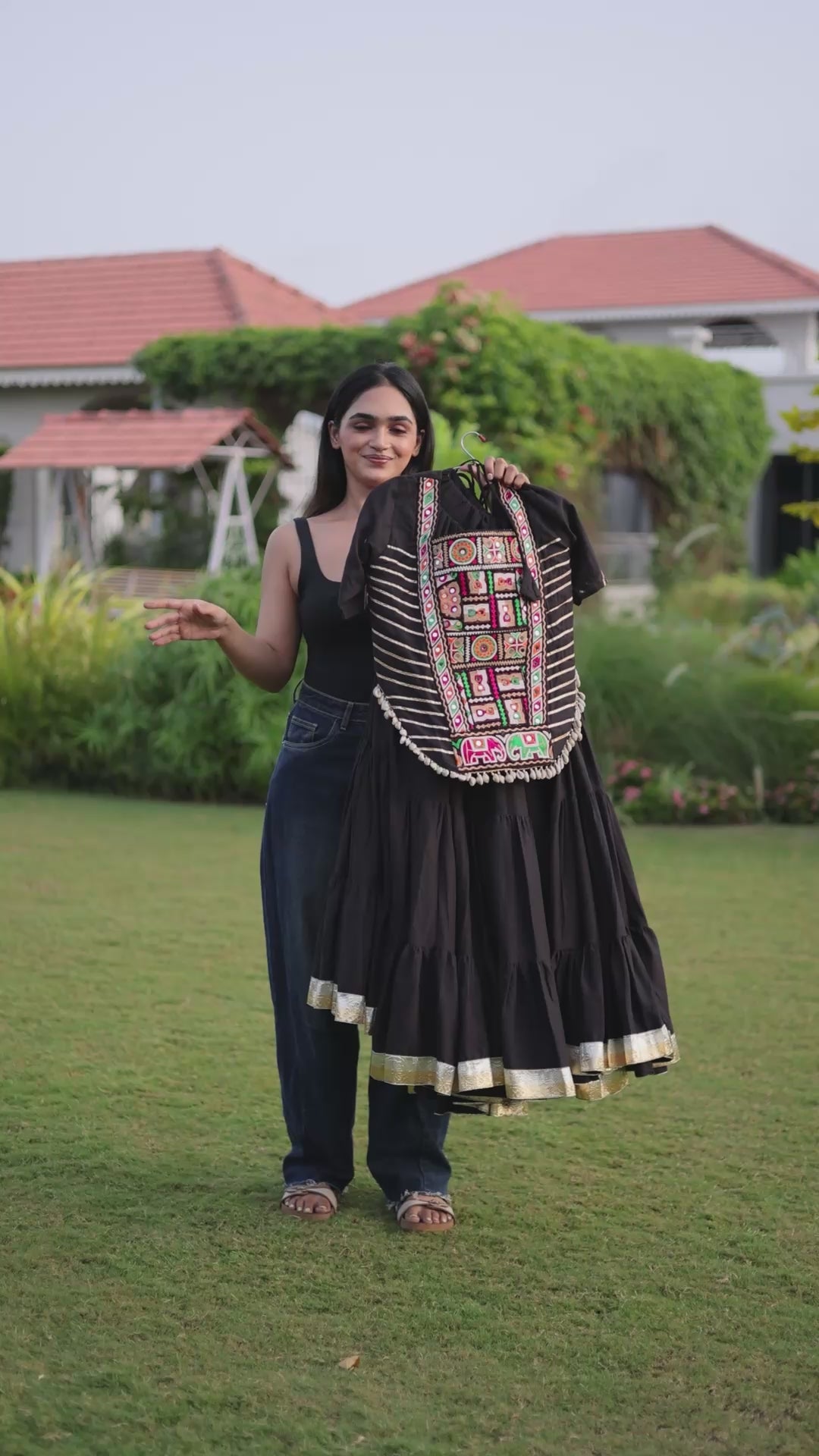 Maroon Cotton Lehenga with Kutchi Patchwork