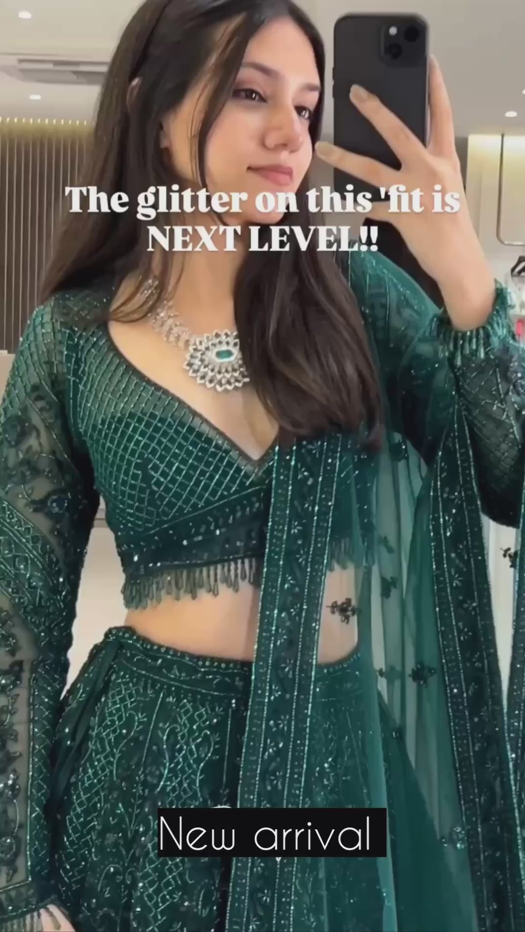 Green Premium Net Designer Lehenga