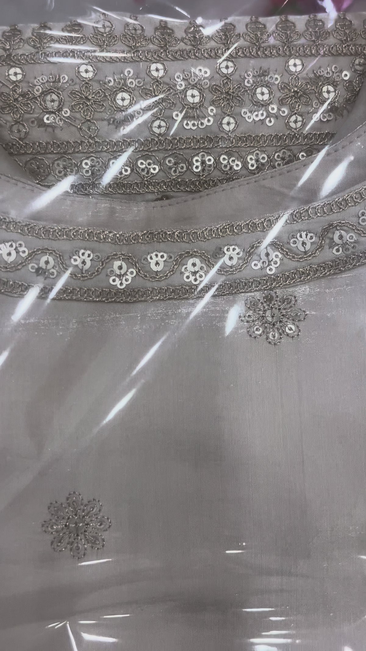Off White Glass Silk Farshi suit