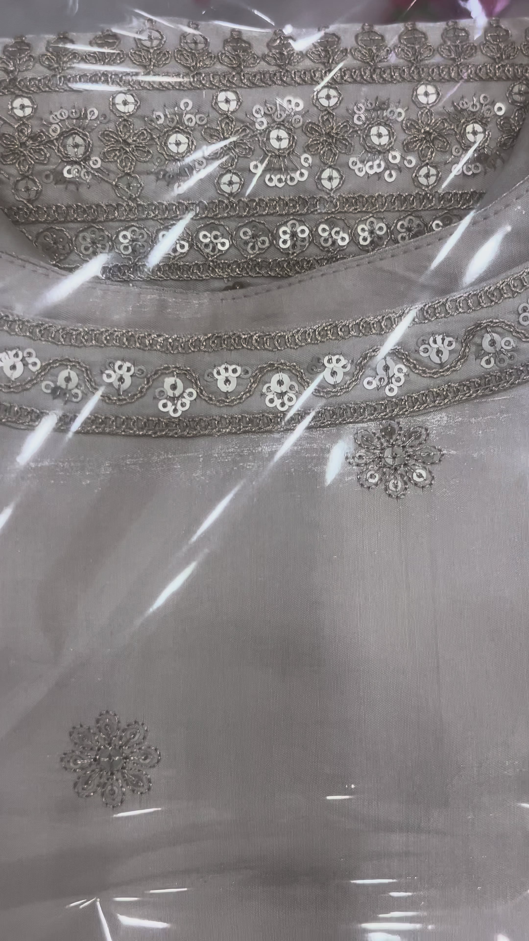 Off White Glass Silk Farshi suit