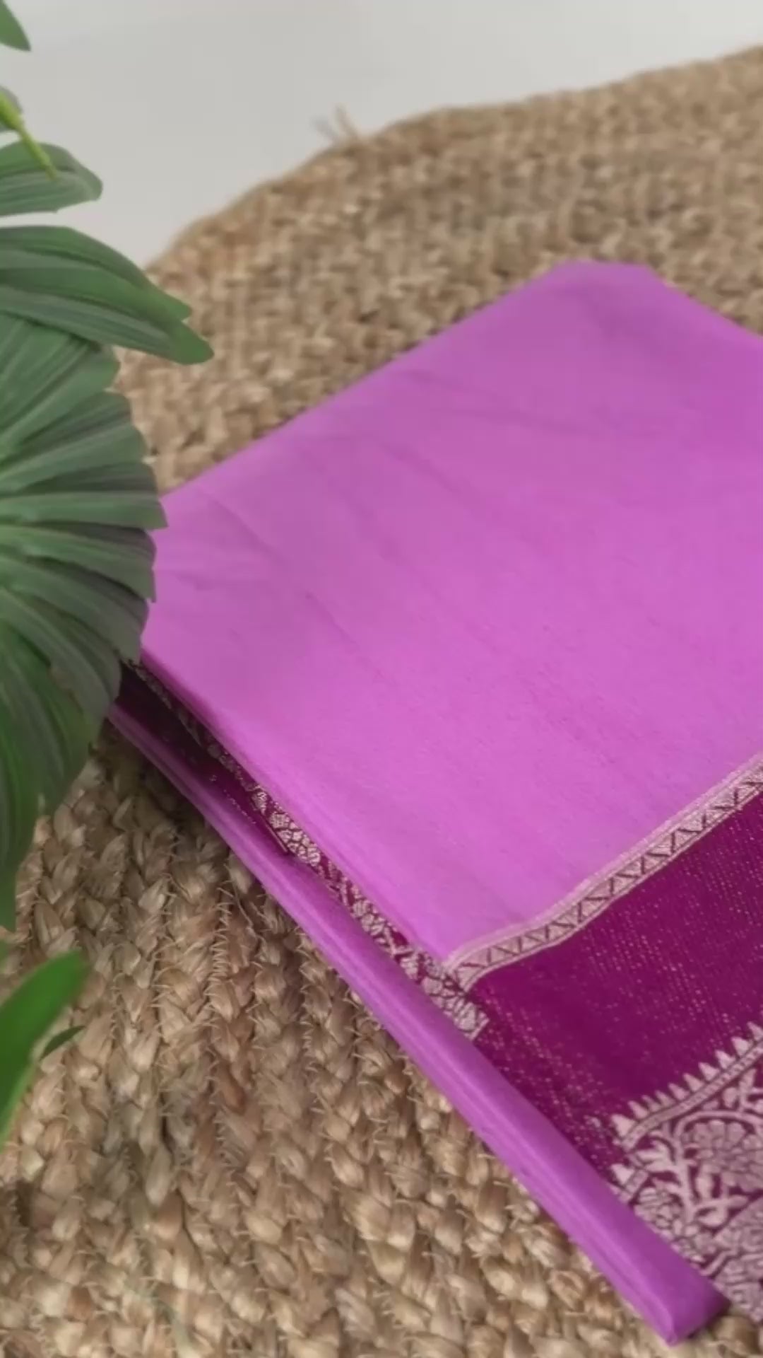 Lavender Saree with Zari Weaving Work