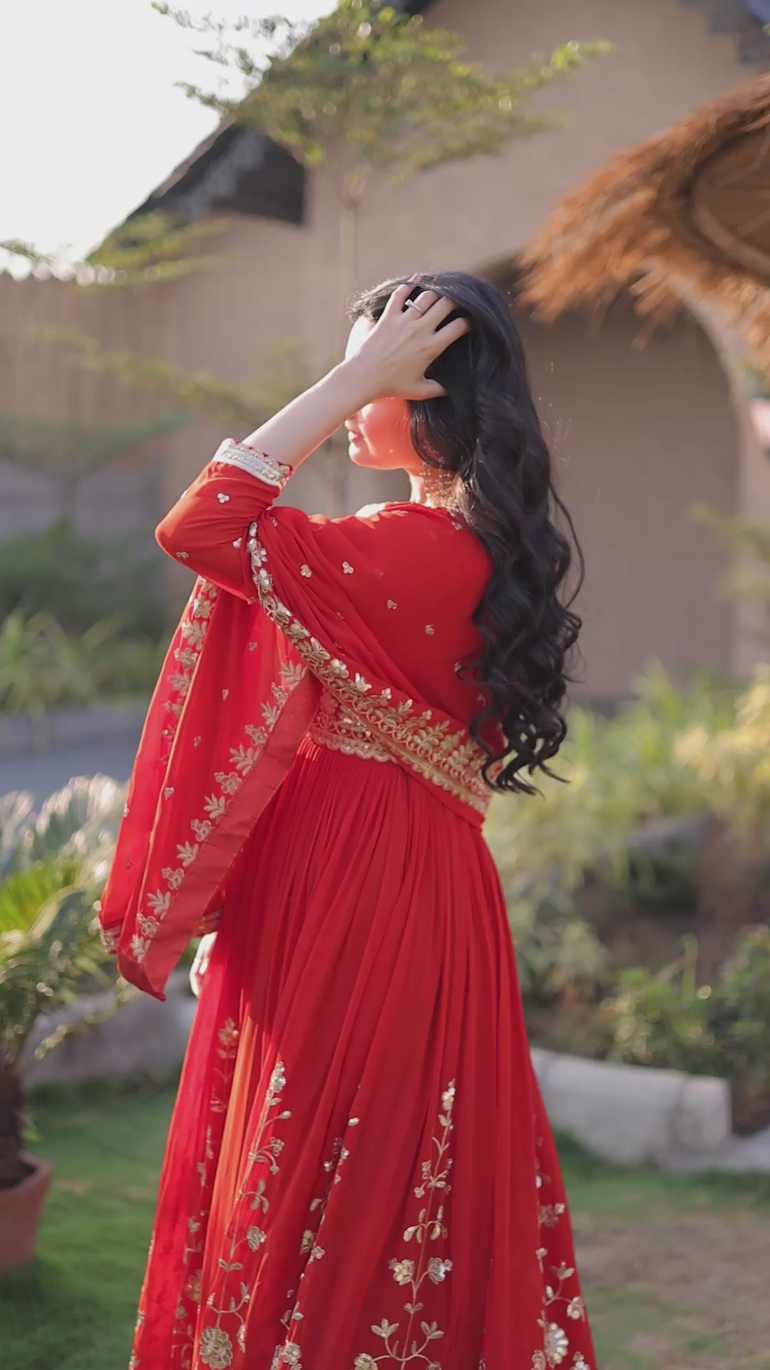 Premium Georgette Embroidered Gown