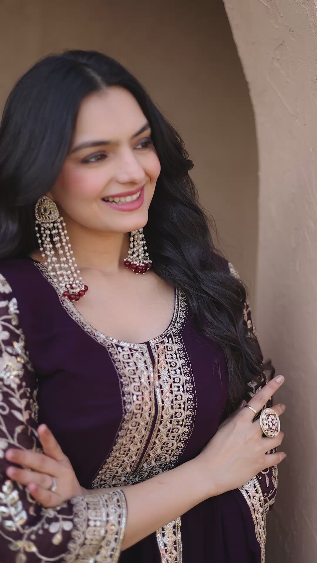 Pink Embroidered Anarkali Gown