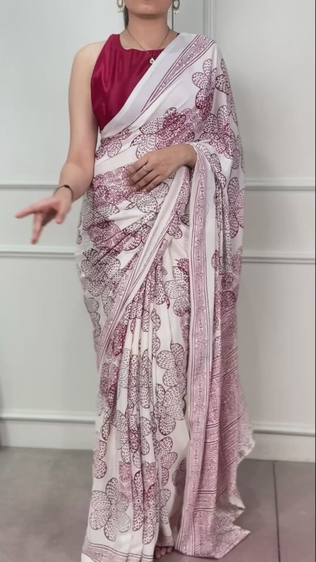 Satin Silk Floral Printed Saree