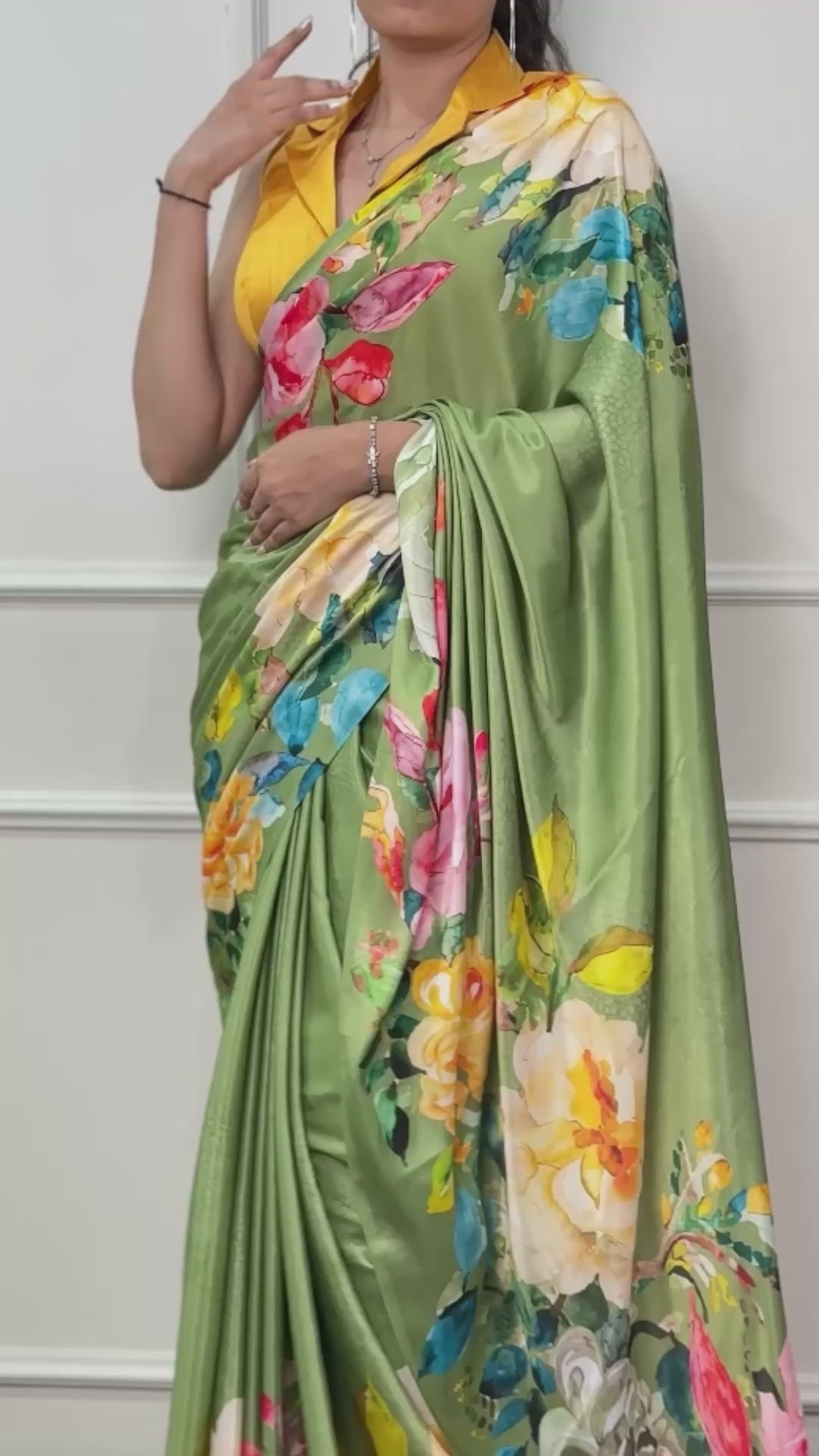 Printed Satin Silk Saree