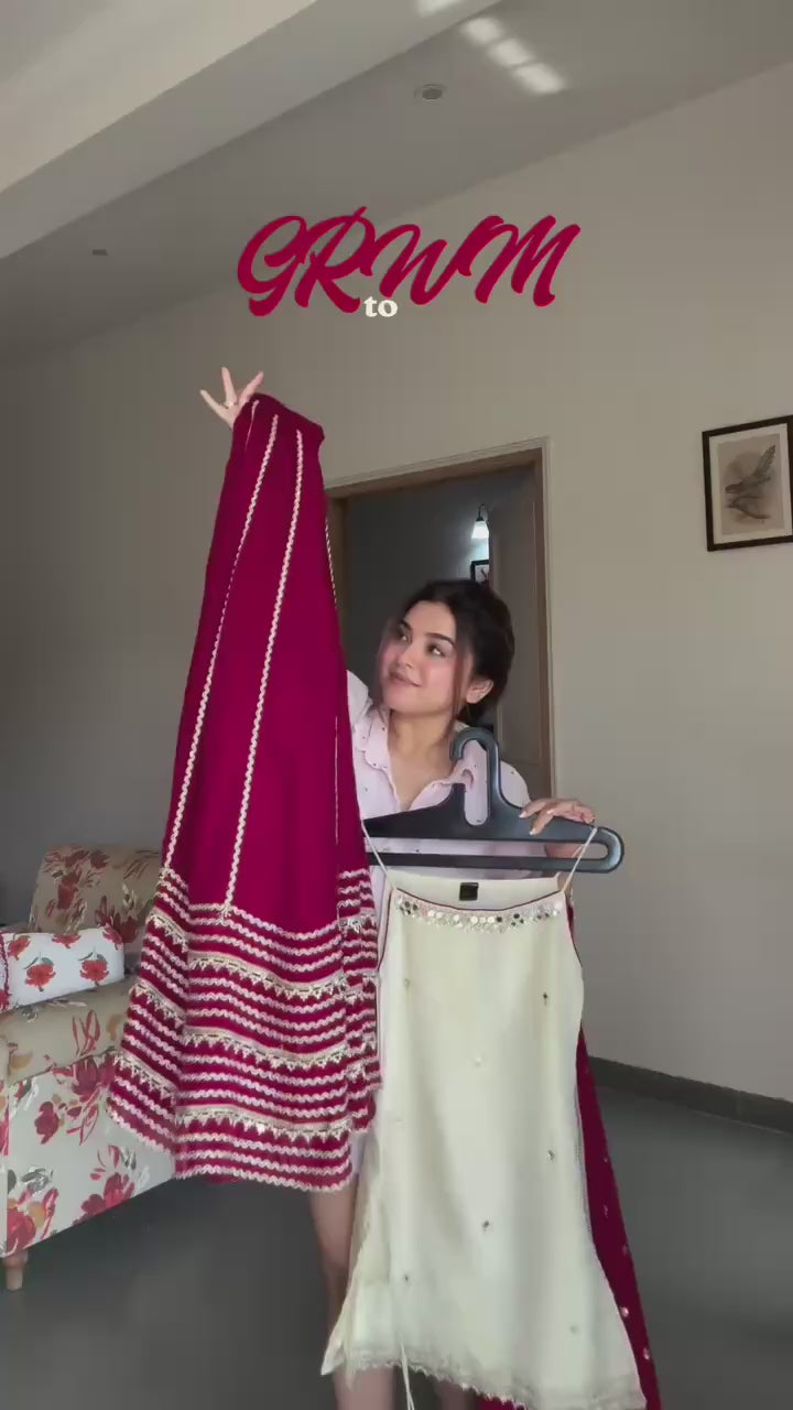 Maroon Graceful Embroidered Lehenga Set