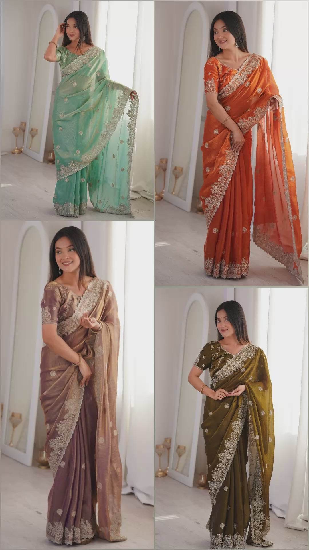 Orange Designer Fendy Crush Saree