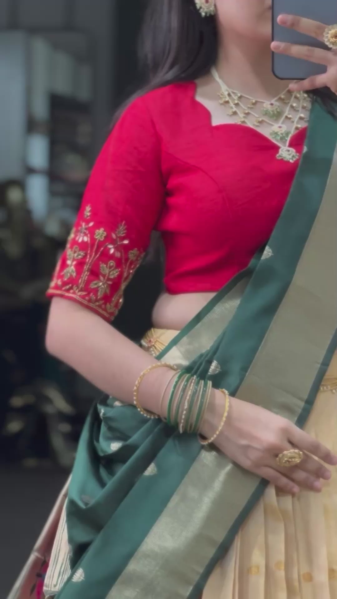 Cream Paithani Wedding & Festive Lehenga