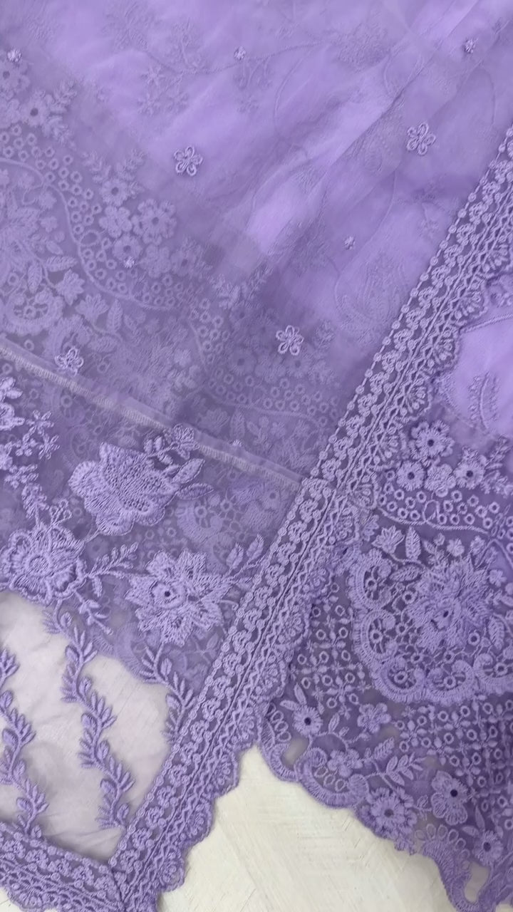 Lavender Designer Georgette Gown