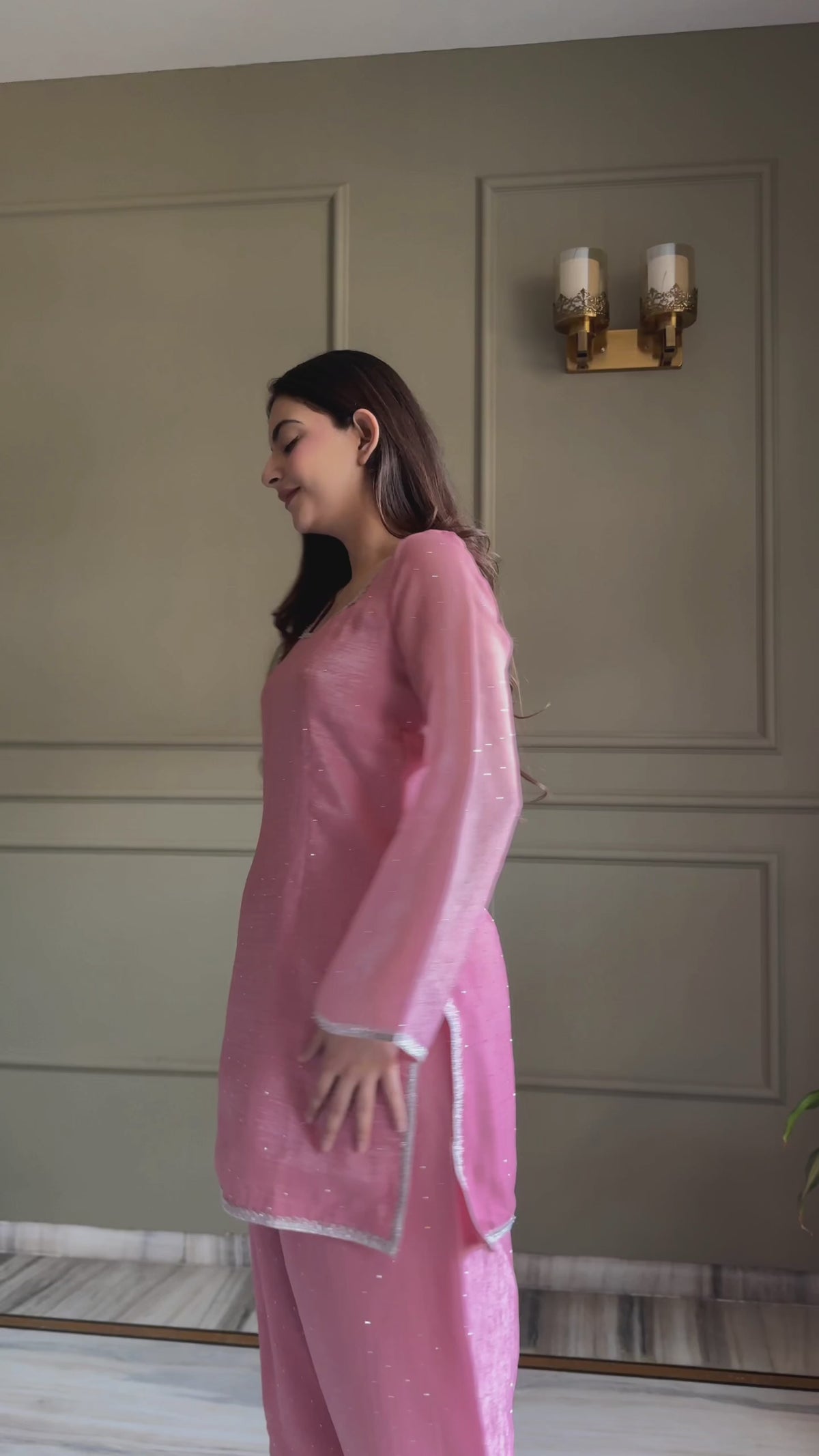 Pink Silk Kurta Salwar Set