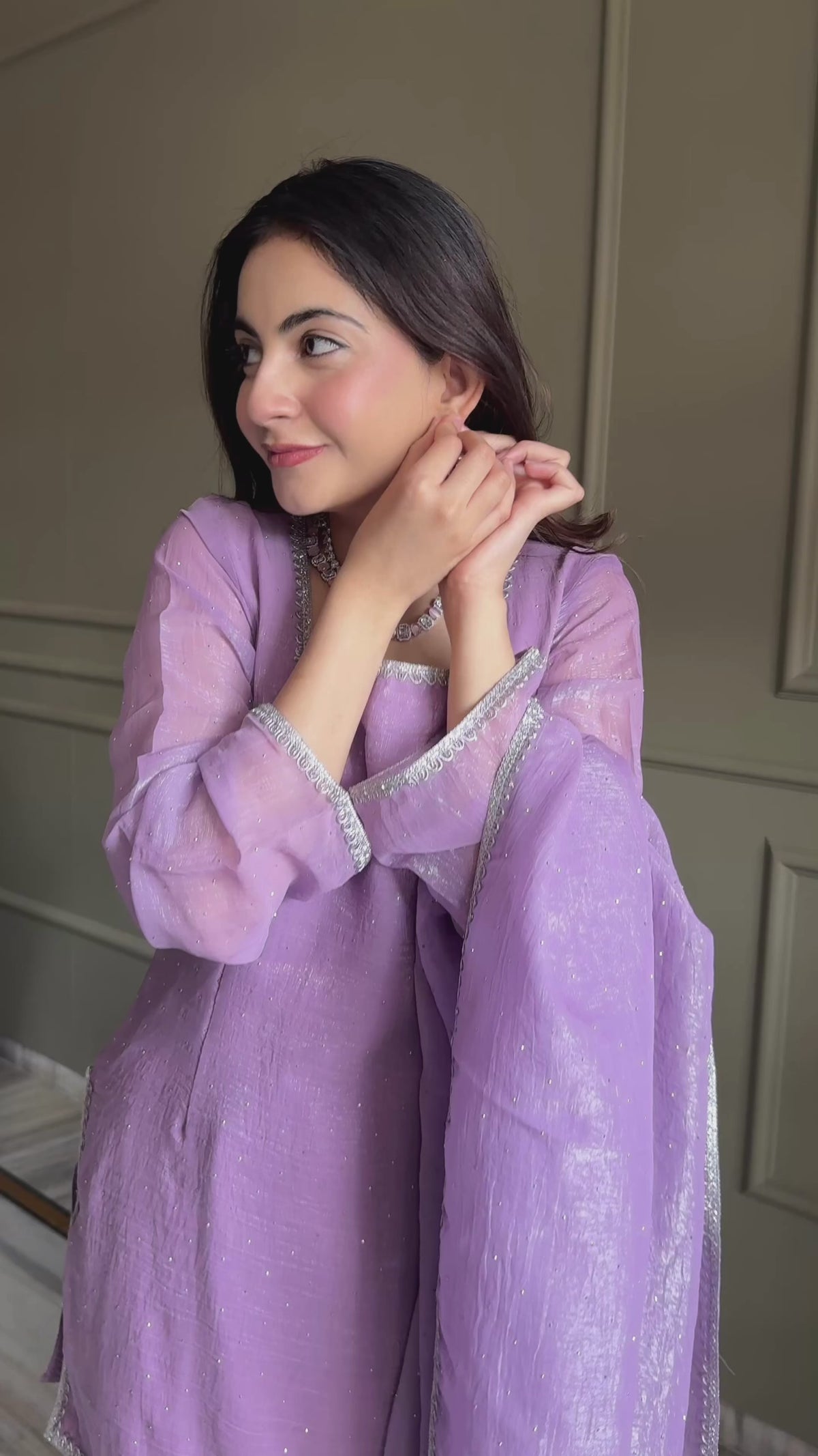 Lavender Silk Kurta Salwar Set