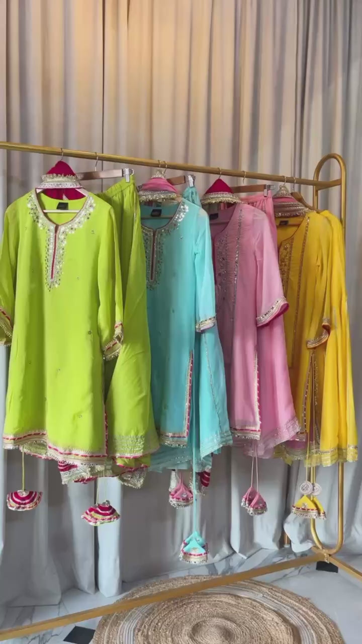 Sky Blue Premium Designer Sharara Set
