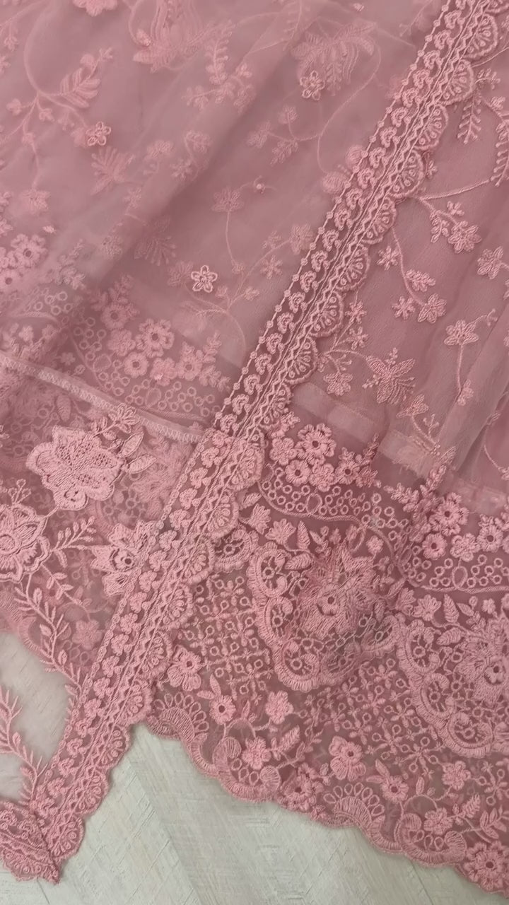 Peach Designer Georgette Gown