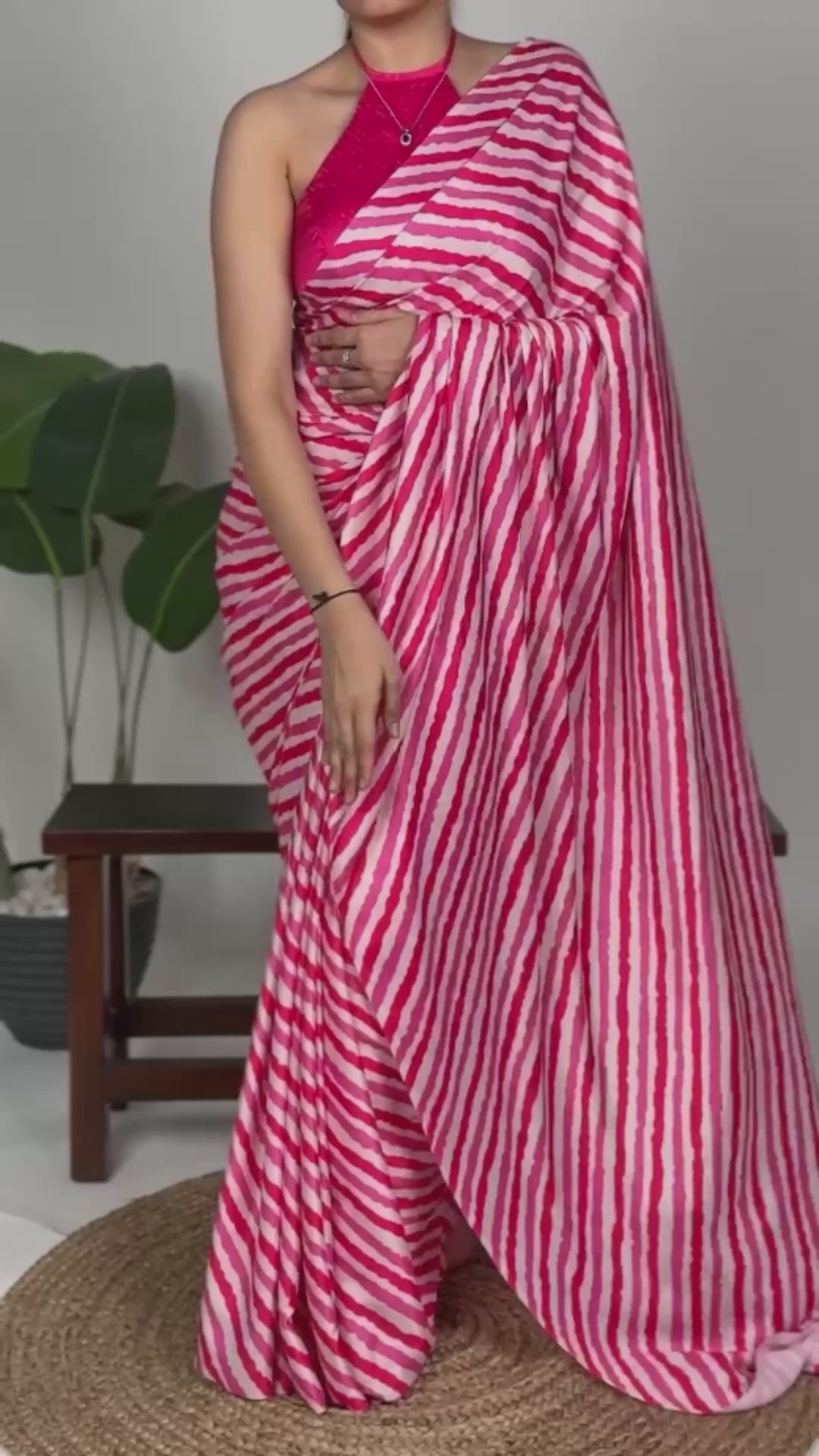 Lavender Satin Silk Printed Saree