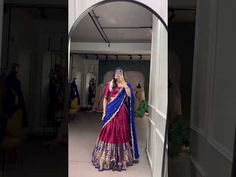 Pink Royal Narayan Pattu Zari Weaving Lehenga Set