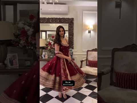 Deep Maroon Designer Vichitra Silk Gown Set with Zari-Coding & Sequin Embroidery