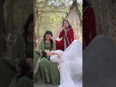 Faux Georgette Maroon Gown with Cascading Frills and Sequin Dupatta