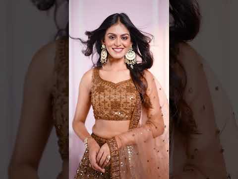 Brown Designer Embroidered Lehenga Choli