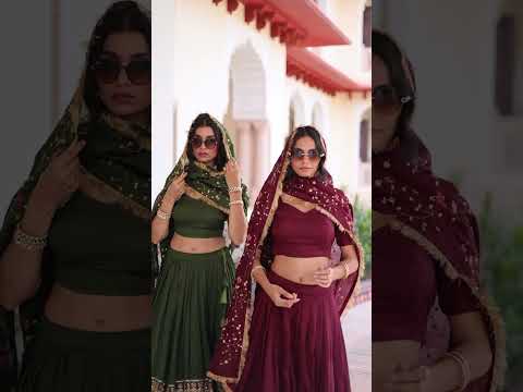 Mehendi Elegant Vichitra Silk Sequins & Thread Embroidered Lehenga Set with Designer Lace Dupatta – Stitched 3-Meter Flair Lehenga & Unstitched Blouse