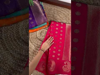 Purple Roop Silk Saree with Zari Weaving & Elegant Lace-Touch Blouse