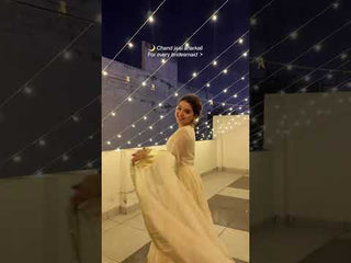 White Vichitra Silk Heavy Sequins Gown Set