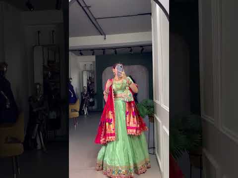 Pink Paithani Jacquard Silk Lehenga Set with Zari Weaving, Embroidery & Scallop