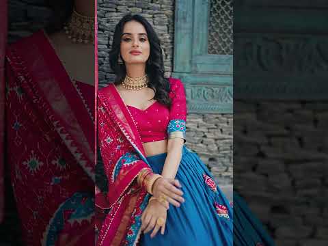 Black Patola Print Tussar Silk Lehenga Set with Gotta Patti Dupatta