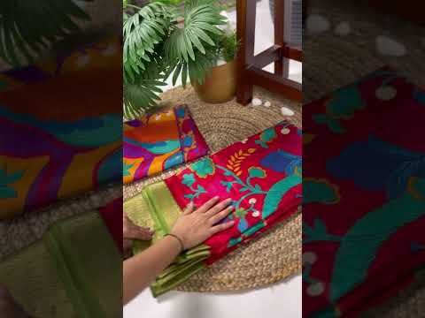 Off White Tussar Silk Printed Saree with Zari Weaving Work & Viscose Border Blouse