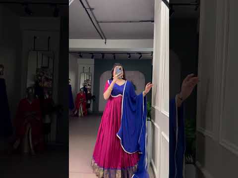 Pink Royal Aura Silk Zari Weaving Gown with Lace Touch & Georgette Dupatta – Stitched Ensemble