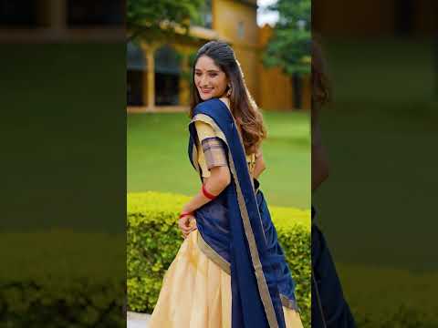 Navy Blue Elegant Kanchipuram Lehenga with Zari Weaving Work – Full-Stitched Lehenga & Blouse with Georgette Zari Dupatta