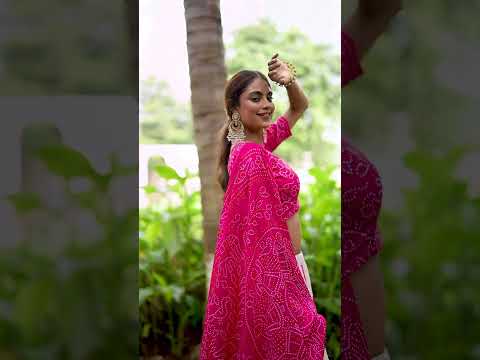 Pink Artistry in Silk Tussar Lehenga Choli with Bandhej Print & Gotta Patti Accents