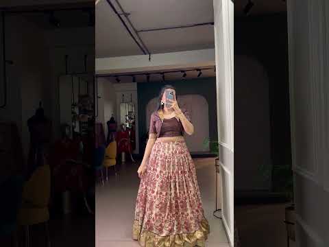 Sky Blue Tasar Silk Printed Lehenga Choli