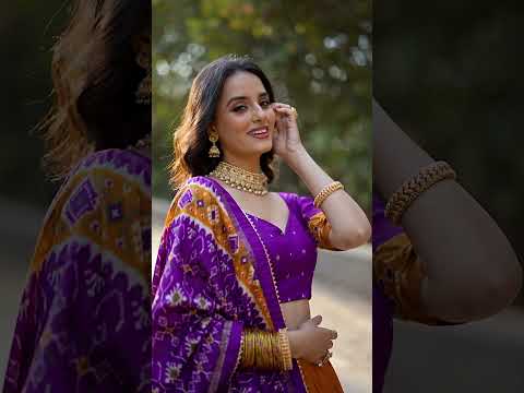 Mustard Patola Print Tussar Silk Lehenga Set with Gotta Patti Dupatta