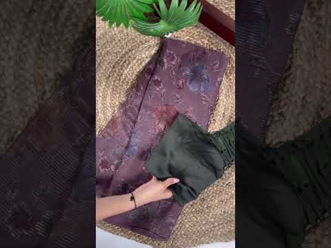 Wine Elegant Lurex Brasso Saree with Floral Viscose Brasso Work & Silk Blouse Piece