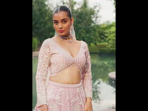 Pink Organza Sequins embroidery Semi-Stitched Lehenga choli & Dupatta