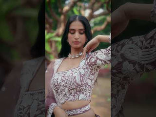 Rose Gold Pure Satin Sequins embroidery Semi-Stitched Lehenga choli & Dupatta