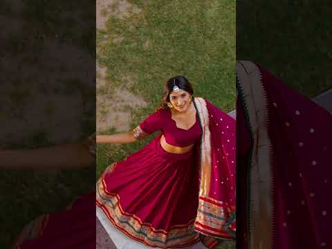 Maroon Pure Chanderi Zari Weaving Lehenga Choli Set with Gotta Patti Detailing & Matching Dupatta – 4-Meter Flair Fully Stitched Ethnic Wear