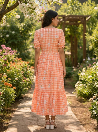 Print Anarkali Kurti with Puff Sleeves ClothsVilla