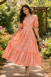 Load image into Gallery viewer, Print Anarkali Kurti with Puff Sleeves ClothsVilla