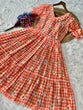 Load image into Gallery viewer, Print Anarkali Kurti with Puff Sleeves ClothsVilla