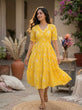 Load image into Gallery viewer, Print Anarkali Kurti with Puff Sleeves ClothsVilla
