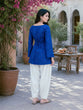 Load image into Gallery viewer, Print Kurti with Linen Cotton Farsi Pant Set ClothsVilla