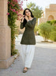 Load image into Gallery viewer, Print Kurti with Linen Cotton Farsi Pant Set ClothsVilla