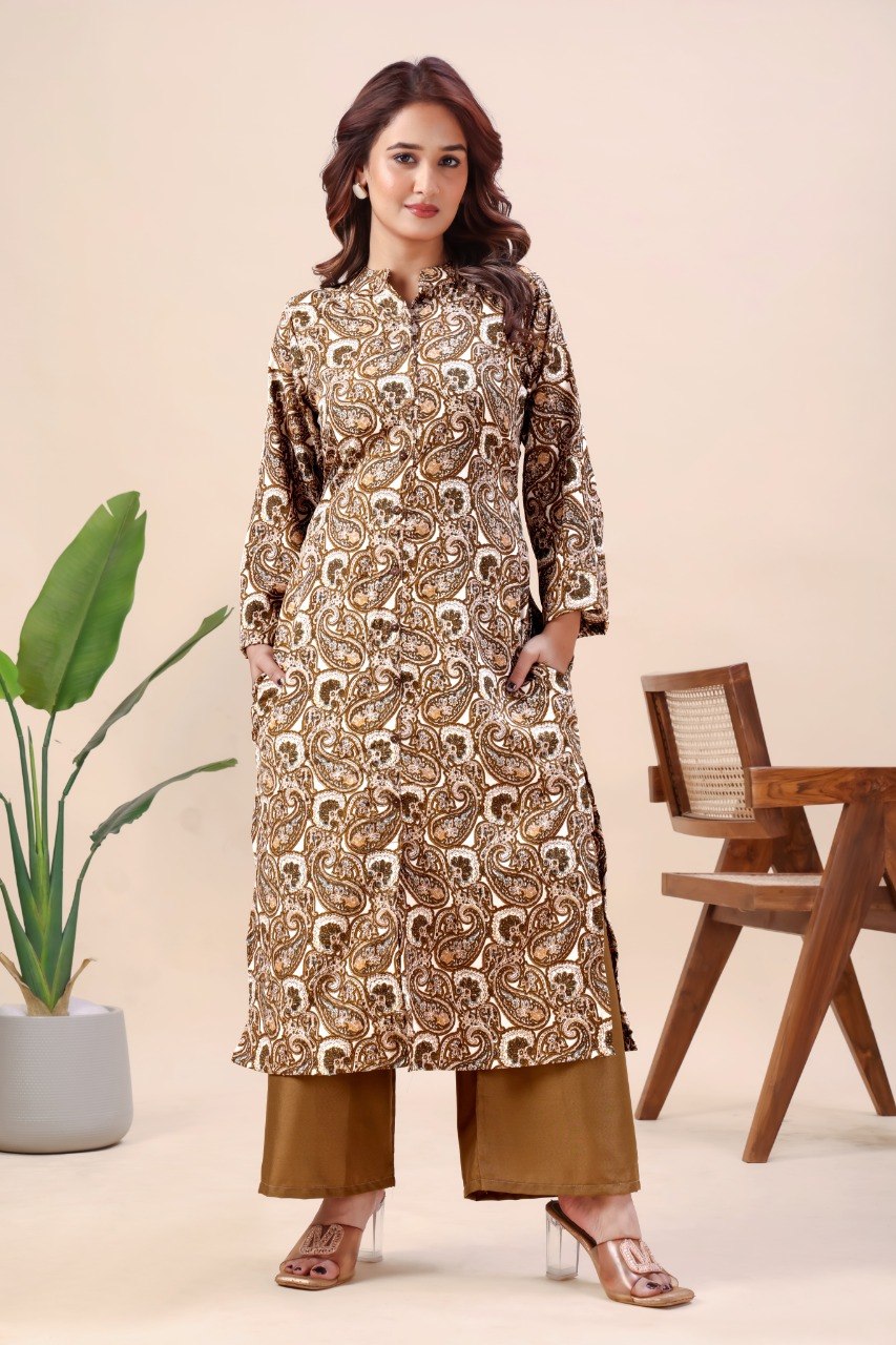 Printed Cotton Kurta Pant Set ClothsVilla