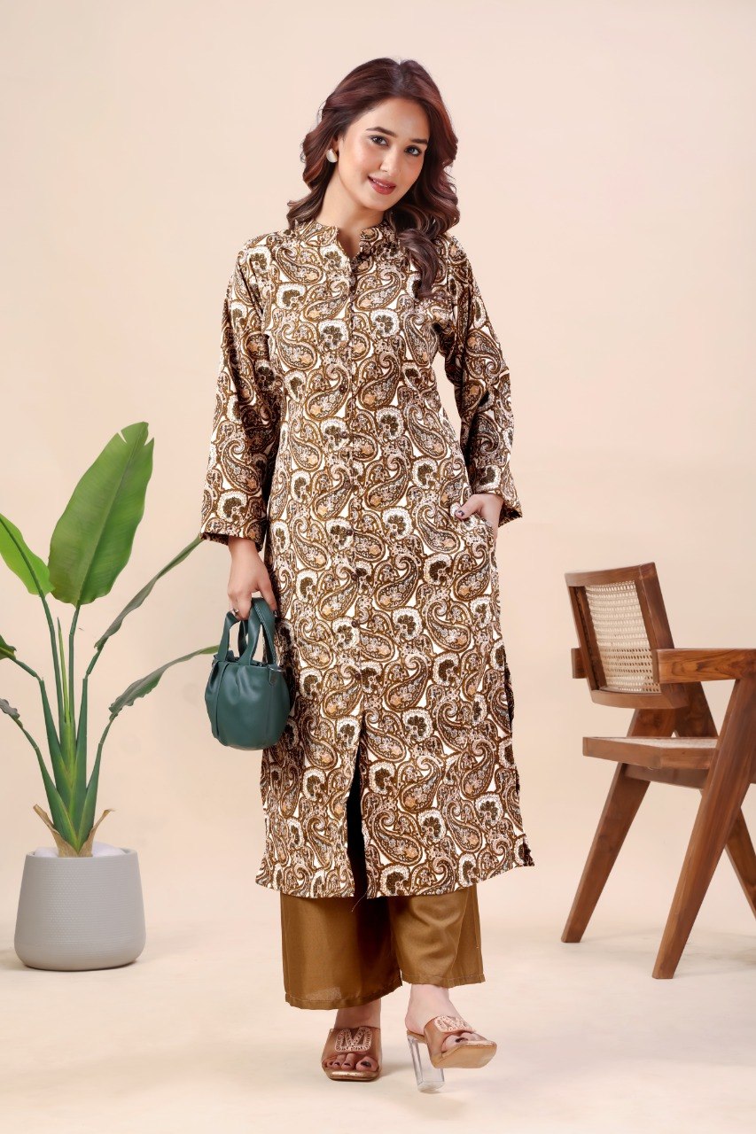Printed Cotton Kurta Pant Set ClothsVilla