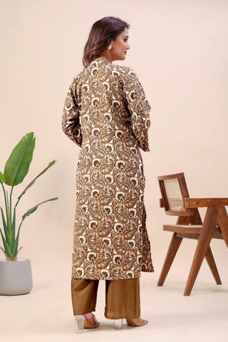 Printed Cotton Kurta Pant Set ClothsVilla
