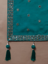 Load image into Gallery viewer, Printed embroidery Teal Georgette Sequin Semi-Stitched Lehenga choli Clothsvilla